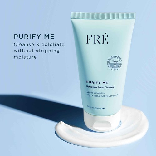 FRÉ Gentle Facial Cleanser – Creamy 3-in-1 cleanser, Exfoliates, hydrates, purifies, Prevent breakouts/blemishes, Vegan, cruelty-free, hypoallergenic, non-comedogenic