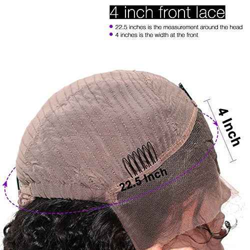 Dreambeauty 250% Density Lace Front Human Hair Wigs Silk Straight Brazilian Virgin Remy Human Hair Wigs Glueless Lace Front Wig for Women Natural Black Color (18 inch)