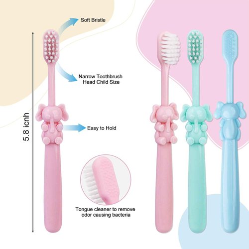 SLequipo 100 pcs Bulk Disposable Kid Toothbrushes Individually Wrapped, Toothbrushes Kids Toothbrush for Age 2+ Toddler Children Toothbrush Set Soft Bristles Boys Girls