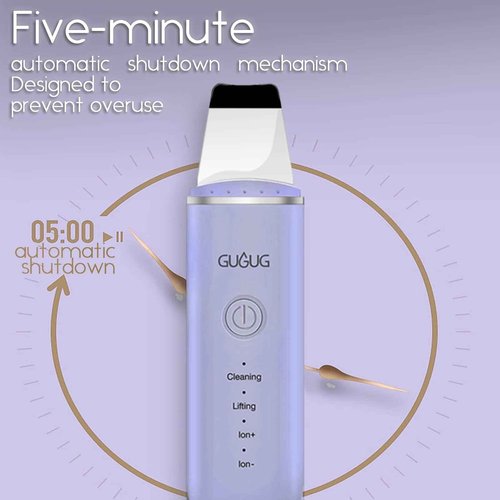 GUGUG 2-Pack Facial Spatula Set 4 Mode Skin Scrubber & Pore Cleaner for Blackhead Removal (White + Purple)