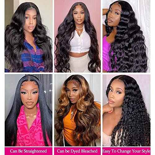 ALIANNA 13x4 Body Wave Human Hair HD Transparent Lace Frontal Closure, 10A Unprocessed Brazilian Virgin Hair, 16 Inch, Black