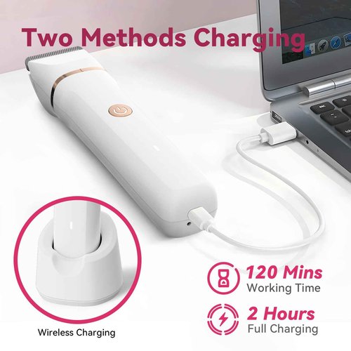 Electric Bikini Trimmer for Women - 4 in 1 Electric Razors for Women, Waterproof Pubic Hair Trimmers and Facial Hair Remover, Replaceable Shaver & Nose Hair Trimmer, Rechargeable Women's Grooming Kit