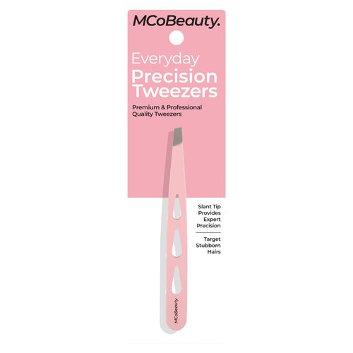 MCoBeauty - Everyday Precision Tweezers - Stainless Steel Angled Tip Brow Shaper & Painless Hair Removal Tool for Flawless, Defined Brows - Stocking Stuffers