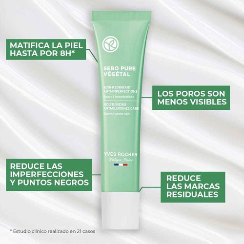 Yves Rocher Sebo Pure Vegetal SOS Spot Moisturizing for Blemish Prone Skin Care - 40 ml. / 1.3 fl oz