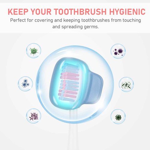 Dokeluk Toothbrush Covers Caps Family Pack:Tooth Brush Coveres Travel Case Protector Plastic Clip for Household Travel, Fits Electronic and Manual Toothbrushes for Adults Kids (4PACK)