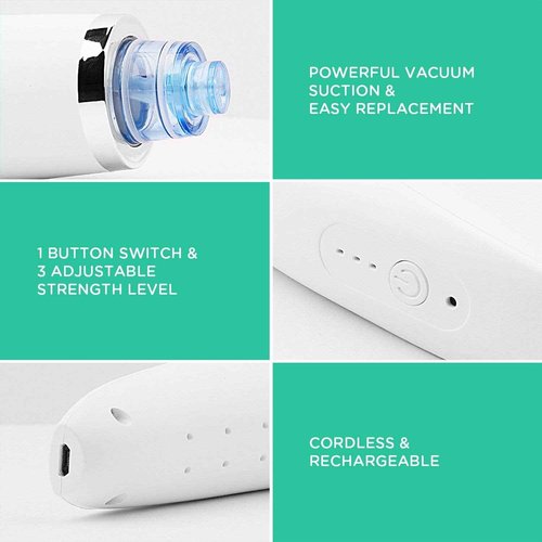 VOYOR Blackhead Remover Pore Vacuum - Facial Cleansing Brush Rechargeable Face Spin Brush for Deep Cleansing