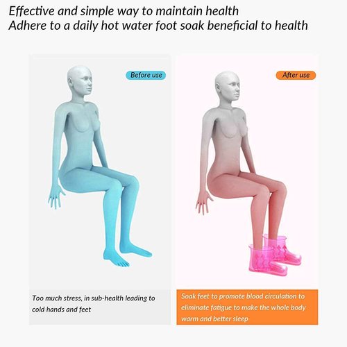 WMHYLYH Movable Foot Soaker, Portable Feet Soaking Tub Massage Foot Bath Shoes, Bath Massager Basin Pedicure Feet Spa Shoes for Thermal Massage to Promote Blood Circulation (Large, Red)