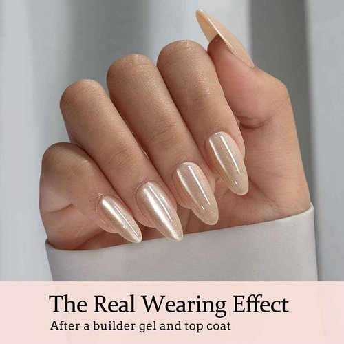 BTArtboxnails Cat Eye XCOATTIPS - Soft Gel Almond Nail Tips, Glitter Press On Nails Medium, Soak Off Acrylic Fake Nails Glue On Nails In 15 Sizes - 150 Nail Extension Set, Aurora
