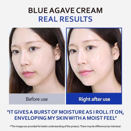 T'ELSE Blue Agave Hyaluronic Acid Cream 1.7 oz, Hypoallergenic Extra Moisturizing Face Cream with Gel Capsules, Rich Facial Moisturizer, Deep Hydration with Clean Ingredients, Korean Skin Care