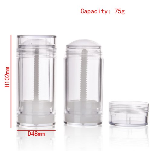 COSIDEA 6pcs White Round empty 75g / 2.5OZ deodorant containers Bottom Filling large twist up tubes for hair wax chapstick bottle