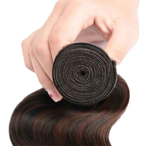 Highlight Bundles P1B30 Straight Human Hair Bundle Ombre Brown Organique Breezy 1 Bundle 18 Inch Two Tone Black Mixed With Color 30 Bundles Hair Extensions