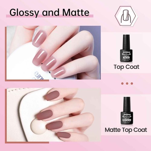 JEWHITENY Poly Gel Nail Kit With U V Lamp And 2 Bottle of 10ML Top Coat Base Coat Set Poly Gel Nail Art Extension Tools Nail Art Design Beginner Kit