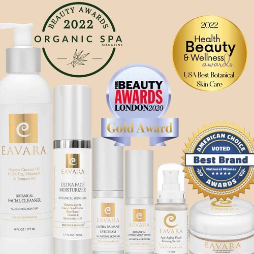 Eavara Organic Anti Aging Eye Cream for Dark Circles and Puffiness, Natural Under Eye Serum with Hyaluronic Acid, Jojoba Oil, Vitamin E, Aloe Vera, Helps Reduce Fine Lines & Wrinkles 1.0 Fl Oz
