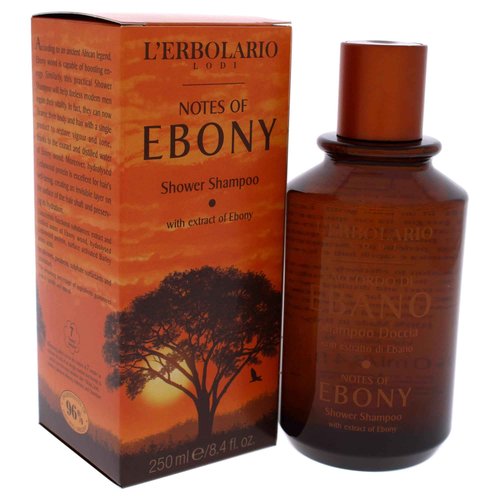 L'Erbolario Shower Shampoo - Moisturizing Body Wash and Clarifying Shampoo – Hair and Body Soap with Citrus and Woody Scent - Notes of Ebony - 8.4 oz