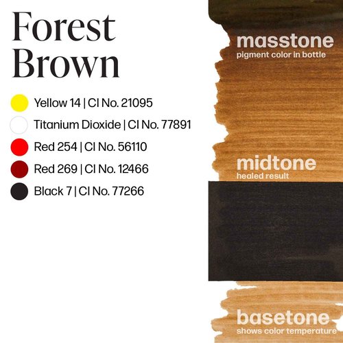 Perma Blend - Forest Brown - Microblading Ink for Permanent Eyeliner - Professional Tattoo Ink - Neutral Medium Brown Tattoo Ink Makeup - Vegan (0.5 oz)