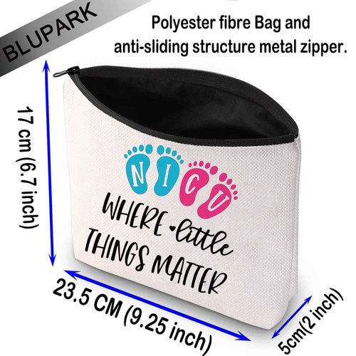 NICU Nurse Gift Newborn Baby Nurse Cosmetic Bag NICU Where Little Things Matter Makeup Organizer Pouch for Neonatal Nurse (NICU Nurse)