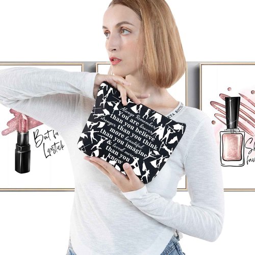 G2TUP Color Guard Gift Makeup Bag Flags Cosmetic Bag You're Braver Than You Believed Colorguard Gift