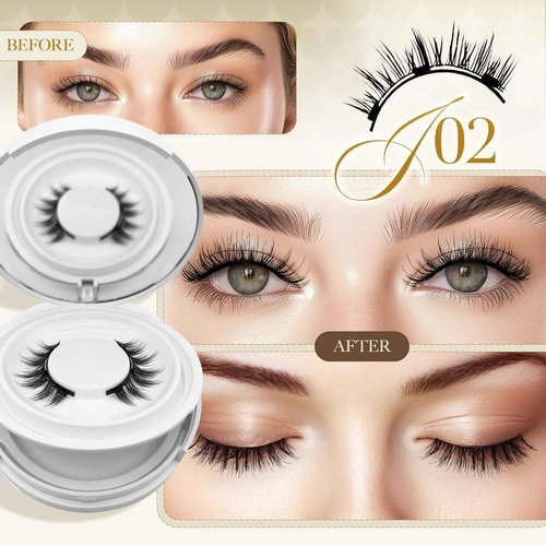 Hunnyfit Magnetic Lashes, Magnetic Eyelashes with applicator Natural Look,Reusable No Glue or Liner Needed Eyelashes Kit for Daily Use(Natural+Simple)