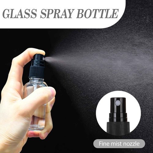ALIFEIA 1 oz Glass Spray Bottles,Small Empty Fine Mist Refillable Travel Spray Bottle for Cleaning,Perfume,Aromatherapy,Cosmetic Sprays,Hair,Essential Oils with Fine Mist Dispenser(3 Pack)