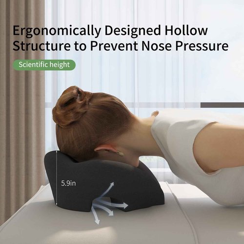 UTJZIB Massage Pillow Face Down - Headrest Face Pillow for Bed, After Post-Eye & BBL Surgery Recovery, Beach Tanning, Stomach Sleeping, Face Cradle Prone Sleepers.
