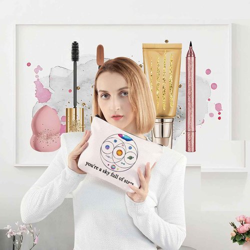 LEVLO Music Band Cosmetic Make Up Bag Star Moon Sun Lover Gift You'Re a Sky Full Of Stars Make Up Zipper Bag(You'Re a Sky Full Of Stars)