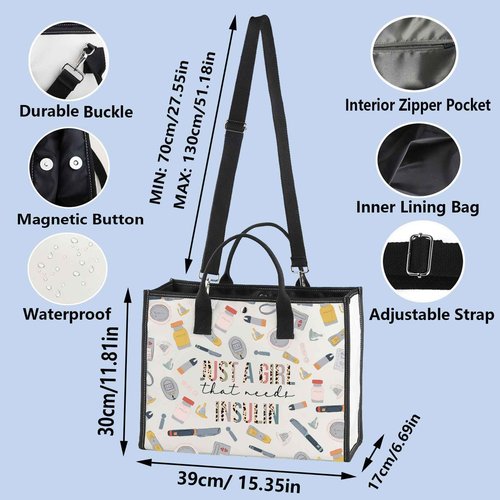 WZMPA Diabetes Insulin Makeup Bag Diabetes Awareness Gifts Just A Gil That Needs Insulin Zipper Bag Diabetic Supply Kit (Just a girl insulin BG)