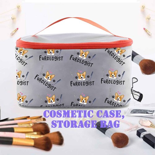 JYTAPP Furologist Funny Puppy Stylist Cute Dog Groomer Cosmetic Bag Dog Groomer Survival Kit Zipper Pouch Pet Grooming Gifts (cosmetic organizer bag)