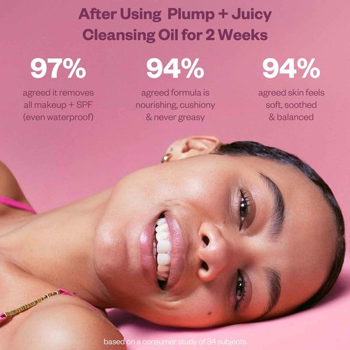 Kosas Plump + Juicy Cushiony Calm Botanical Cleansing Oil – Hydrating Makeup Remover for Sensitive Skin, Non-Greasy Oil Cleanser with Ceramides & Squalane for Soft, Soothed Skin