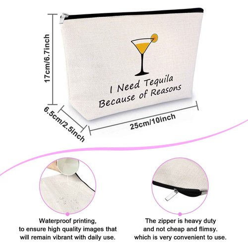 Tequila Gifts for Women Makeup bag for Women Tequila Lover Gift Ideas Cosmetic Bag Drinking Lovers Presents Funny Birthday Valentines Day Housewarming Presents for Best Friends Travel Cosmetic Pouch