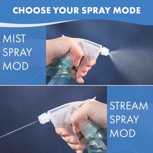 LIBERHAUS 3 Pcs Spray Bottle for Plants - 17 Oz Squirt Bottle for Cats, Plastic Spray Bottles, Adjustable Non-Slip Texture Water Sprayer Bottles for Cleaning and Watering, Fits Indoor & Outdoor Tasks