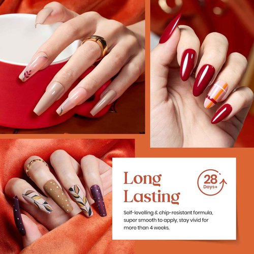 beetles Gel Polish Nail Set 20 Colors Cozy Campfire Collection Orange Green Brown Soak Off Uv Lamp with Beetles Nail Blooming Gel 15ml Clear Uv Led Soak off Nail Gel Diy Nail Art Design Manicure