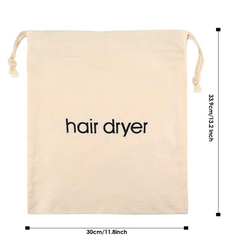 ERKXD 3 | 6 | 8 Pack Hair Dryer Bags Drawstring Bag Container Hairdryer Bag for travel bathroom (8 PCS White)