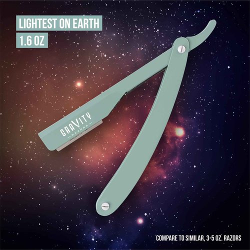 Professional Straight Razor Bundle - Stainless Steel Straight Edge Razor with 20 Gravity Premium Blades ("The OG", Dynasty)