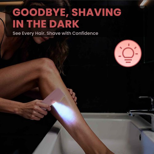 MAXGROOM Electric Razor for Women Pubic Hair - Painless Body Trimmer with LED Light & IPX7 Waterproof, Gentle Bikini Hair Removal for Intimate Area Legs & Armpits (Pink)