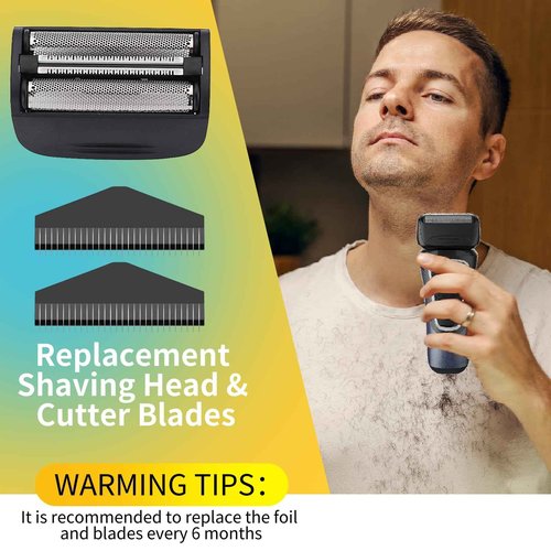Replacement Head and Cutter Assembly Compatible with Remington PF7400, PF7500, and PF7600 Foil Shavers,2 PACK(BLACK)