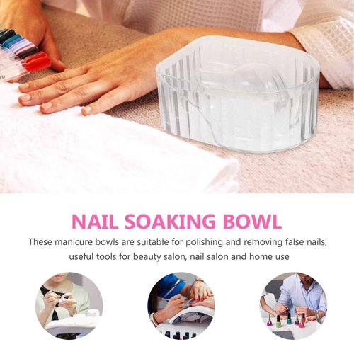 FRCOLOR 5 Pcs Nail Soaking Bowls for Manicure Gel Polish Remover Hand Soak Bowls Nail Art Dishes for Professional Salon and Home Use
