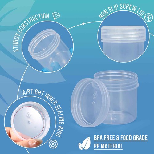 DEMORA Small Travel Containers Plastic Jars with Lids for Creams, Refillable TSA Approved Travel Size Containers for Lotion Makeup Cosmetic Toiletries Ointments, PP, BPA Free (Clear, 1 oz, 6 Pcs)