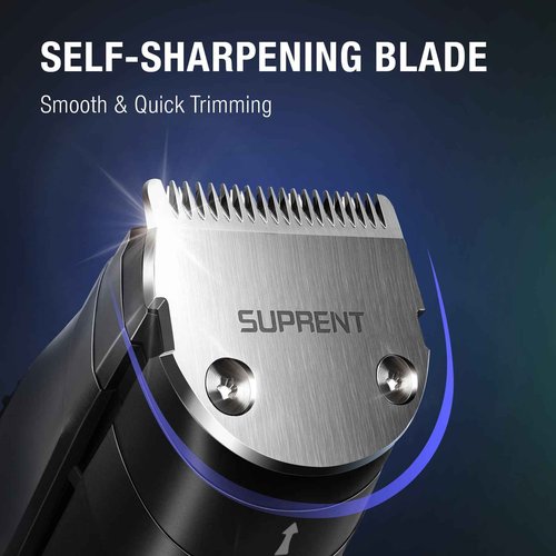 SUPRENT Adjustable Beard Trimmer for Men, Cordless Electric Beard Trimmer with Precision Dial, USB Rechargeable 19 Length Settings Mustache Trimmer for Mens Gifts (Black)