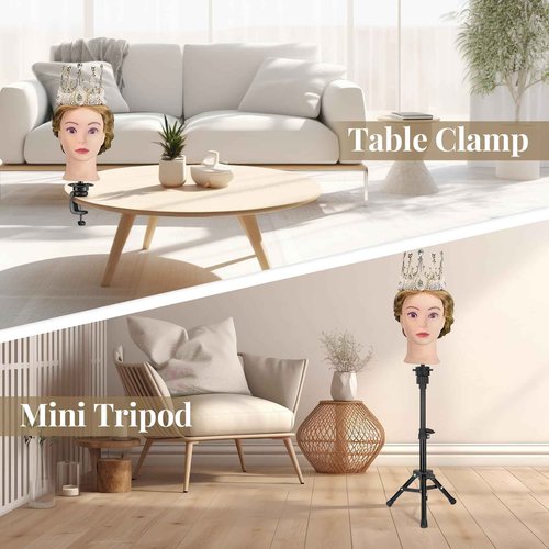 28 Inch Mannequin Head 80% Human Hair with Tripod Stand,Mannequin Cosmetology Manikin Practice Doll Head with stand,Braiding Hairdressing Head for Hair Styling with Table Clamp + DIY Hair Styling Set