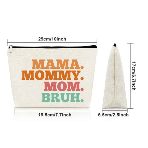 Sazuwu Mom Birthday Gifts from Son and Daughter Makeup Bag Mama Gifts for New Mom Mommy to Be Gift Cosmetic Bag Gifts for New Mom from Grandma Mothers Day Gifts for Mom Funny Mama Mommy Mom Bruh