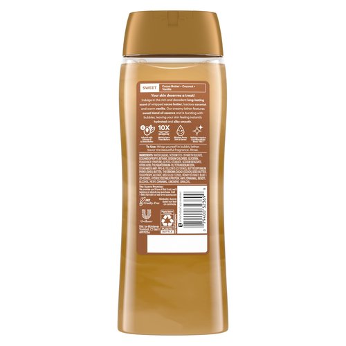 Suave Moisturizing Body Wash, Cocoa Butter and Shea with Vitamin E Extract, No Parabens, No Phtahaltes, 18 Oz Pack of 6