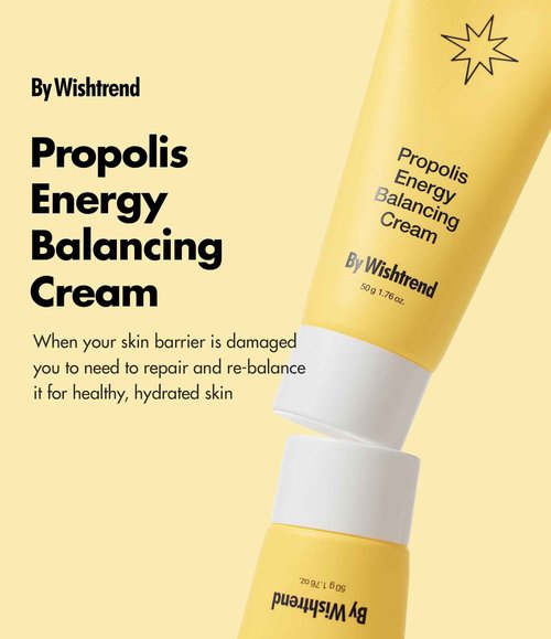 BY WISHTREND Propolis Energy Balancing Cream | 10% Propolis, Face Care for Oily Skin, Improves Skin Barrier, Rich in Antioxidant, Lightweight Texture, Probiotics Moisturizer 1.69 Fl Oz