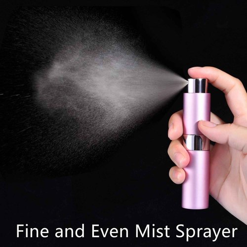 Yikimyfo 5 Pcs Travel Perfume Atomizer Refillable, 8ml/0.27oz Portable Mini Cologne Spray Bottle Travel Size Perfume Refill Bottle with Fine Mist Atomizer and Tool