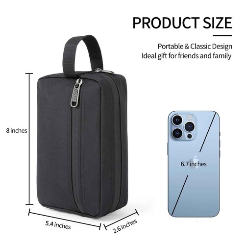 XQXA Toiletry Bag for Men, Hanging Dopp Kit Water Resistant Travel makeup Bag for women, Mens Travel Bag Shaving Bag for Toiletries Accessories (Black)
