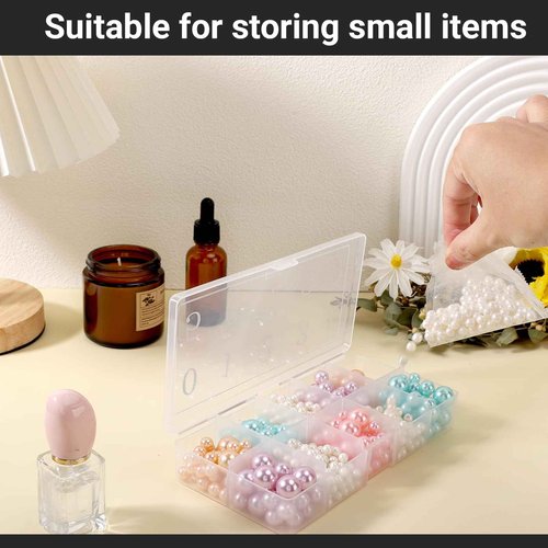 Cosics Acrylic Fake Nail Organizer Case, 2PCS 10-Compartment Nail Tip Storage Box with Number, 10 Space Rhinestone Nail Art Accessories Container, Clear Plastic Nail Box for Jewelry Charms Gem Vitamin