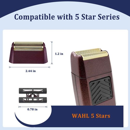 Red Shaver Replacement foil Compatible with W-ahl 5 Star Series Vanish Shaver 7043 (red, 2pack)