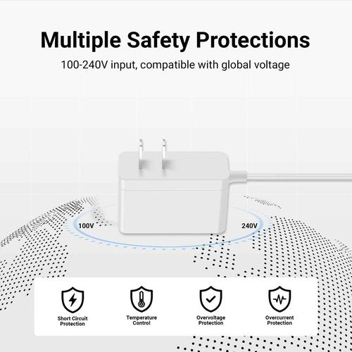Charger Compatible with Philips Epilator Wet & Dry Series 8000 BRE700/04 BRE720/14 BRE740/14 Shaver and Trimmer for Women Replacement Power Adapter 15V Charging Cord Cable White