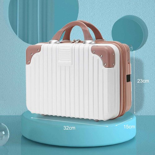 HAHONIA 11L Makeup Travel for Women Girl, Hard Shell Vanity Cases with Elastic Band and Zipper, Portable Waterproof ABS Cosmetic Case for Travel
