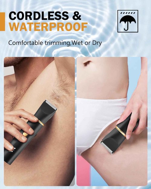 RAXMETRY Manscape Body Hair Trimmer for Men-3 in 1 Electric Razor Groin Groomer,IPX7 Waterproof,Versatile Hair Trimmer for Ball/Pubic/Chest/Beard/Nose,USB-C Rechargeable,Gifts for Him Dad