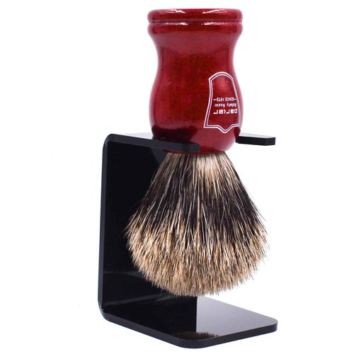 Parker Premium Handmade “Long‑Loft” 3‑Band Pure Badger Shaving Brush with Rosewood Handle & Stand – Dense 22 mm Knot for Luxurious Lathering